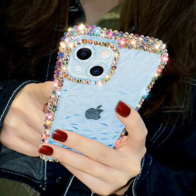 for Iphone 15 14 13 12 11 16 Pro Max Bling Glitter Rhinestone