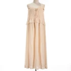 See by Chloe NWT Ruffle Trim Midi Dress Size 40 US 8 in Silky Beige Polyester