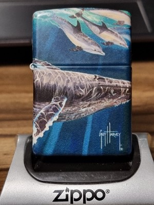 ATEMBERAUBENDES DETAILLIERTES GUY HARVEY OCEAN DESIGN 540° PREMIUM ZIPPO FEUERZEUG (4850) NEU IN VERPACKUNG