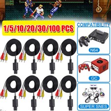 6 FT RCA AV TV Audio Video Stereo Cable Cord for Nintendo N64 SNES Gamecube Lot