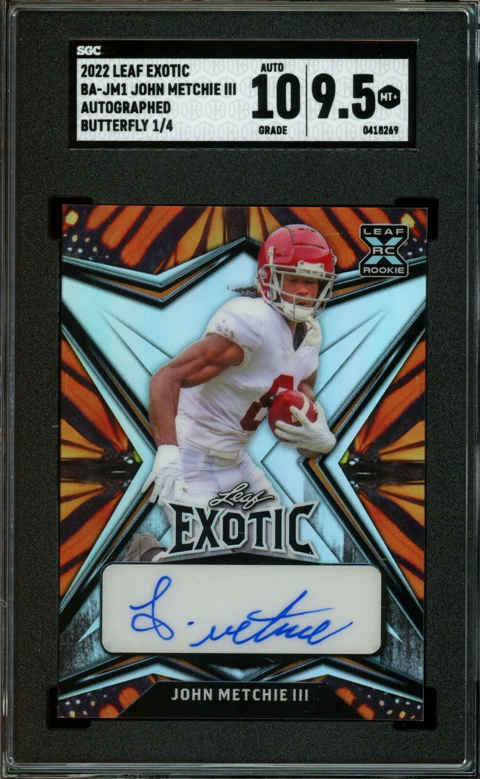 John Metchie Leaf Exotic Autographs #BAJM1 Turtle Prismatic