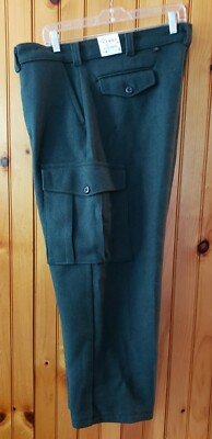 NWT CODET ''8 POINTERS'' FOREST GREEN WOOL PANTS 42'' x 27'' Made in Canada 