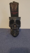 NIB SKULL MAKE UP BRUSH HOLDER 100 RESIN BLACK 7" TALL