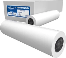 Alliance Wide Format Paper Rolls Bond Engineering 30" x 500' x 3", 20lb. 2 Rolls