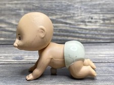 Vintage Tomy 1983 Plastic Crawling Baby Infant White Diaper Wind Up Toy 2.5