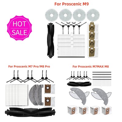Spare Parts Kits For Proscenic M9 / M7 Pro/M8 Pro /M7MAX M8 Robot Vacuum Cleaner