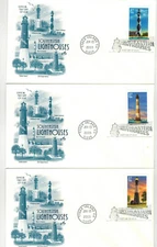 Artcraft SOUTHEASTERN LIGHTHOUSES TYBEE ISLAND GEORGIA SET OF 5 DIFFERENT STAMPS