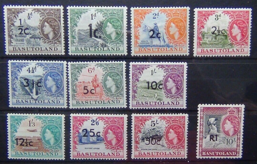 Basutoland 1961 set to R1 on 10s MNH