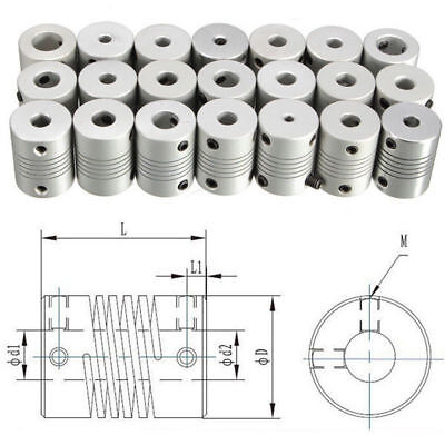 Sumje 5mm to 5mm Shaft Rigid Coupling Stepper Motor Wheel Coupling Coupler Connector Aluminum alloy Casing With Screw 5mm to 5mm Pack of 5pcs 