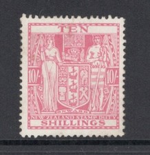 New Zealand 1931 10/- Red Arms Type Fiscal (MNH)