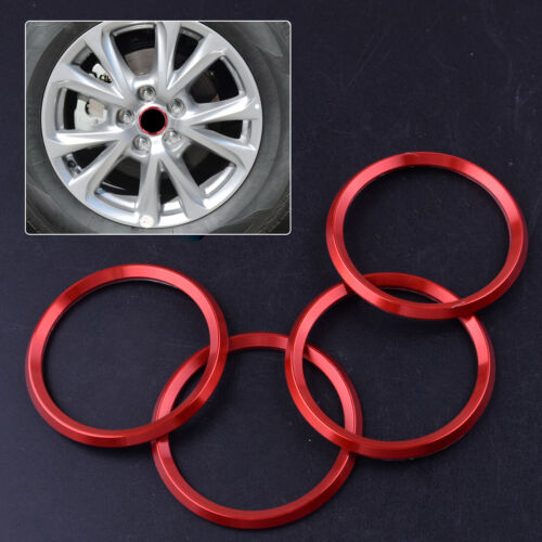 4 X Rote Radmitte Nabendeckel Radkappe Nabenkappen Ringe passt für Mazda3 Mazda6 - Bild 1 von 3