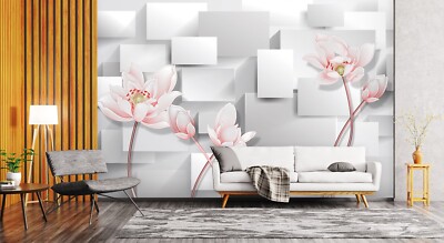 3D Lotus Rechteck M1573 Tapete Wandbild Selbstklebend Abnehmbare Aufkleber Eve