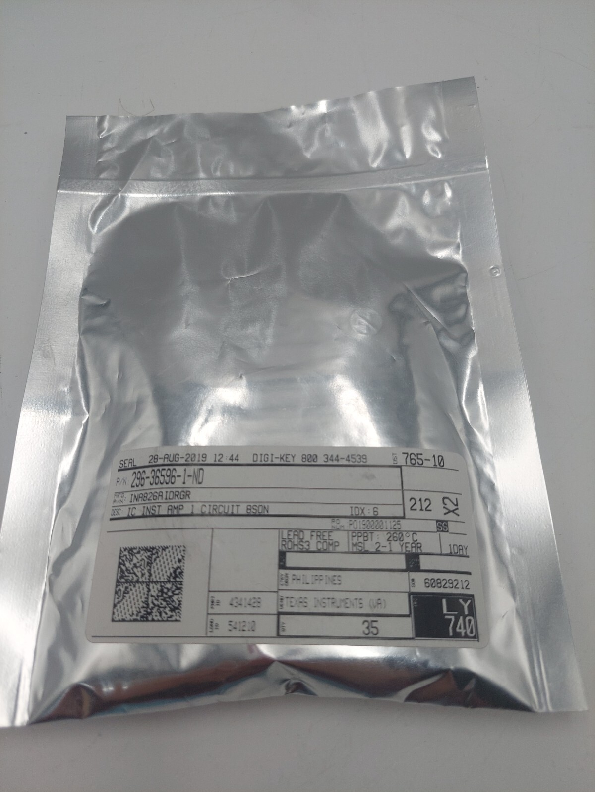 Texas Instruments INA826AIDRGR Instrumentation Amplifier 1 Circuit 8 ...