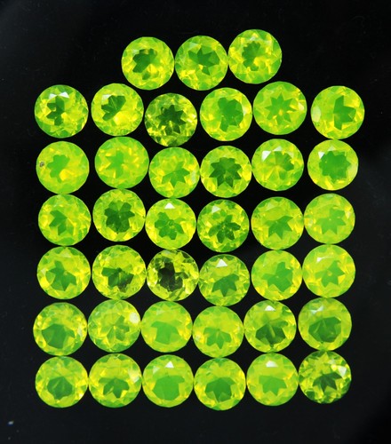 Australian Fire Natural Opal Yellow Round Cut Loose Gemstone 6 mm Lot 39 Ct