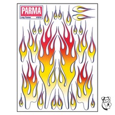 PARMA 10767 - 1/10 LONG FLAMES Sticker Decal Sheet 6"x8" - RC Car Truck Toolbox