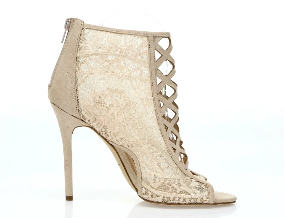 Botines Daya By Zendaya Angus Beige Encaje Punta Abierta talla 7,5 Foto 3 de 4