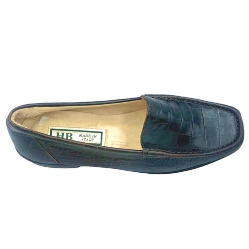 HB Shoes Womens Croc Leather Moccasins Low Heel Slip On Loafers Size 3.5 36.5 - Picture 4 of 4