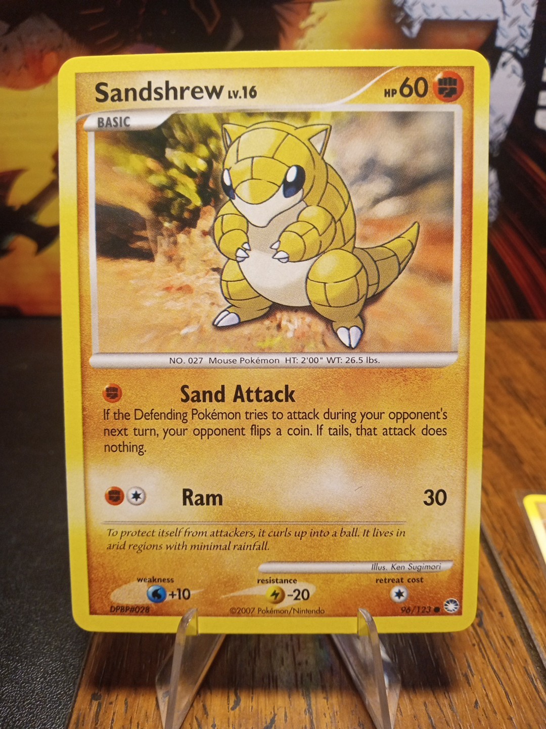 2007 Pokemon Mysterious Treasures Sandshrew #96 Extremely LP