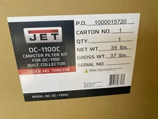 Jet DC-1100C Canister Filter Kit For DC-1100 Dust Collector “New open Box “