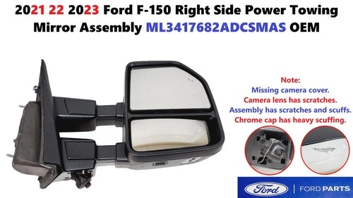 2021 22 2023 Ford F150 Right Side Power Towing Mirror Assembly ML3417682ADCSMAS