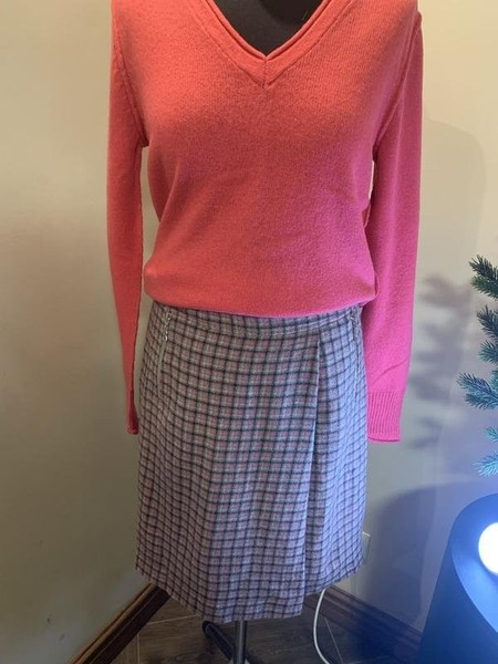 Women Bogner Skirt Pink Wool 44 / XXL / 52