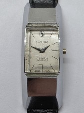 Vintage SICURA unusual Curved Case 18x49mm. Cal. AS 1977-2 Good Balance Read Des