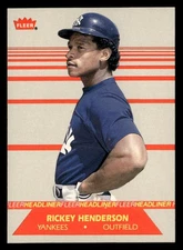 Rickey Henderson 1987 Fleer Headliners Card #4 New York Yankees