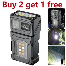 Portable Pocket LED Flashlight Magnetic USB Rechargeable Mini Torch Work Light 
