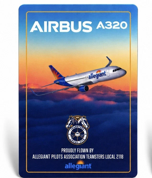🔥 Allegiant A320 Trading Card - Teamsters Local 2118 - Excellent Condition image 1