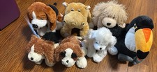 Lot Of 7 Webkinz With No Codes Toucan Mud Hippo St Bernard Basset Hound Dog