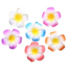 10 Pcs Hawaiian Plumeria Flower Hair Clips Beach Foam Flower Hair Clip Bohemi...