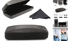 Hard Shell Eyeglass Case- Glass Case With Cleaning Cloth, Glasses Case Black