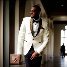Mens Suits Wedding Tuxedo Blazer One Button Groom Bestman Bespoke Business Party