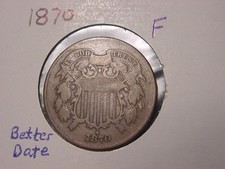 1870 TWO CENT PIECE FINE PQ ORIGINAL BETTER DATE  FREE SHIPPING