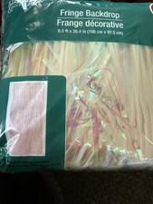 New 1 Pack iridescent Foil Curtain Backdrop: Tinsel Fringe Curtains 6.5  c 38.4  