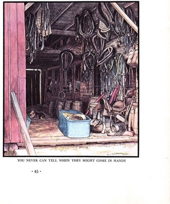 S R Badmin Farm Harness Shed Tack Tools Barn Interior 1935 Vtg Fortune Mag Image