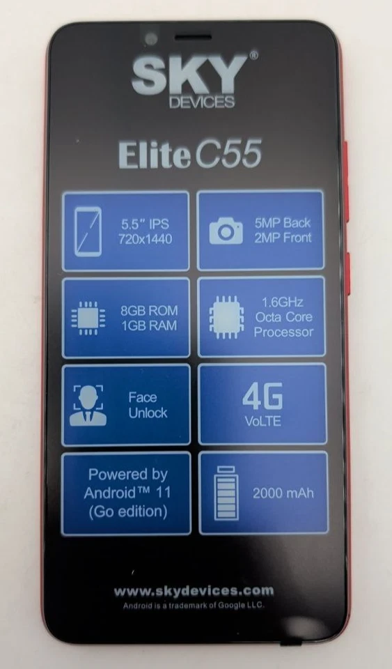 Sky Elite C55 Android Smartphone Unlocked 8GB 5MP Camera 5.5" Display Dual SIM - Image 2 of 4