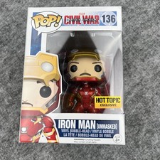 Funko Pop Marvel Iron Man Unmasked 136 Civil War Hot Topic Exclusive Vinyl