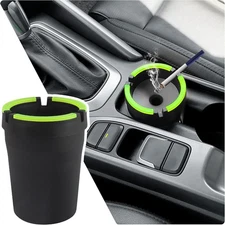Smokeless Car Ashtray with Lid Portable Cup Holder Ash Tray Black