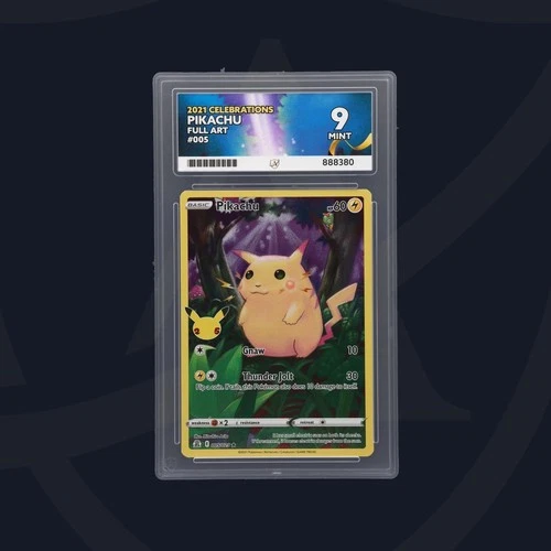 Pokemon Card Ace Grading - 2021 Pikachu Full Art  Celebrations 005 - MINT 9