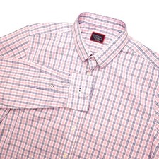 UNTUCKit Dolcetto Shirt Mens Large Pink Plaid Slim Fit Wrinkle Free Button Down