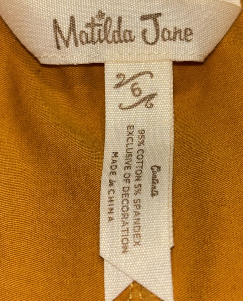 Matilda Jane size 6 Girls Big Ruffle Pants Yellow - Image 4 of 4