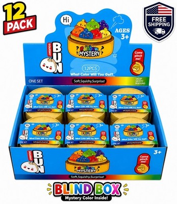Viral Rainbow Mystery Squishy Bun Blind Box 12 Pack Dumpling Toy Display