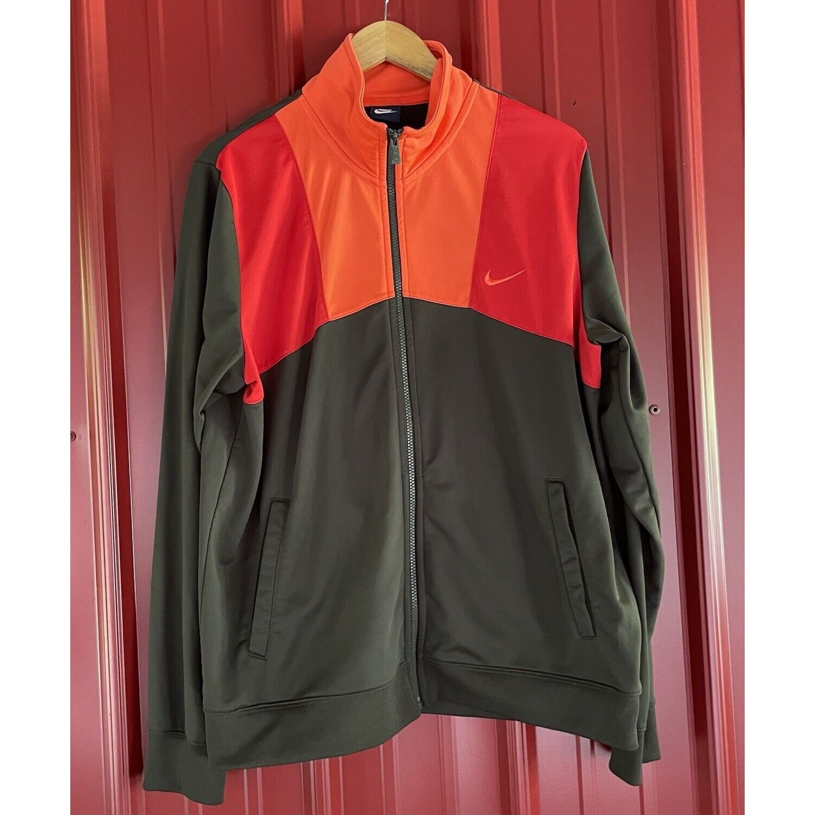 SACAI X NIKE Nike Giacca Zip Up Pista Pile Liscio Colorblock Vintage Uomo XL