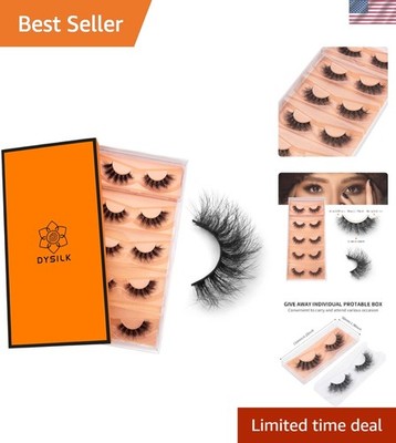 5 Pairs of Reusable 6D Faux Mink Fluffy Eyelashes - Easy Wear Strip Lashes