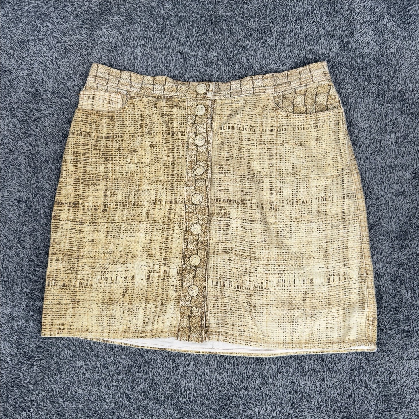 Roberto Cavalli Gonna Donna Originale Vintage Y2K Animalier Beige Marrone 2000