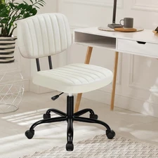 DUMOS Armless Home Office Desk Chair -Small Ergonomic with Low Back Lumbar Suppo