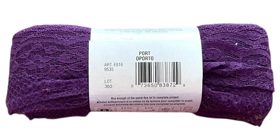 Red Heart Boutique Sassy Lace Yarn Port Oporto Purple 9535 Lot 360 NEW - Image 3 of 4