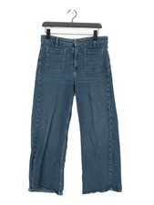 Hush Women's Jeans W 32 in Blue Cotton with Elastane Wide-Leg