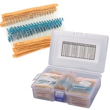 64 Values 1280PCS Resistor Kit 1 Ohm-10M Ohm with 1 1/4W Metal Carbon Film R...